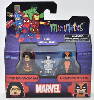 Minimates Series 80 Previews Exclusive (Silver Sable BAF) : Spider-Woman & Constrictor MIB
