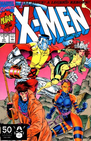 X-men #1 (1991 First Series) COLOSSUS, GAMBIT, PSYLOCKE AND ROGUE COVER B