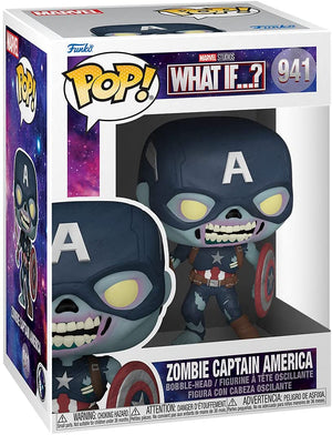 Funko POP Marvel: What If? - Zombie Captain America In Protector Case