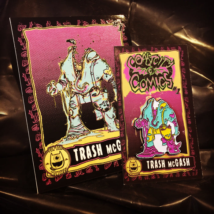 Trash McGash : Fun Box Monster Series #1 Enamel Pin and Sticker!