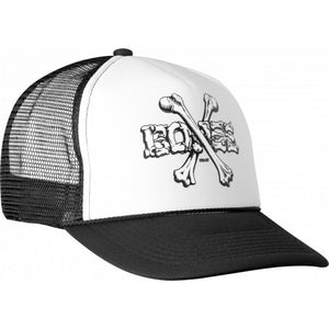 Hat: Powell Peralta Cross Bones Trucker Cap - Black/White