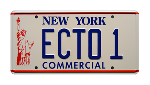 Replica Prop License Plate: Ghostbusters 2 Ectomobile "ECTO 1" Metal Stamped
