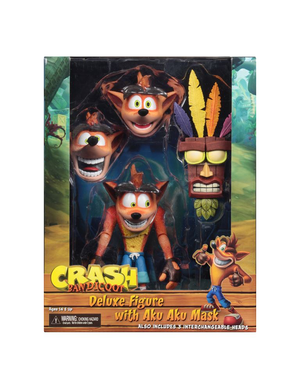 Crash Bandicoot : Deluxe Figure w/ Aku Aku Mask & Interchangeable Heads