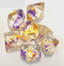 Sirius Dice Set: TRANSPARENT Violet Swirl