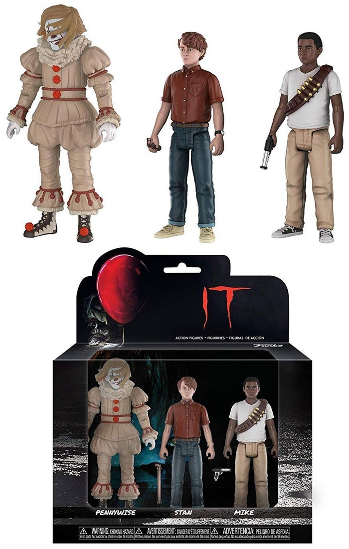 Stephen King's "It" Action Figure 3 Pack : Pennywise, Stan & Mike