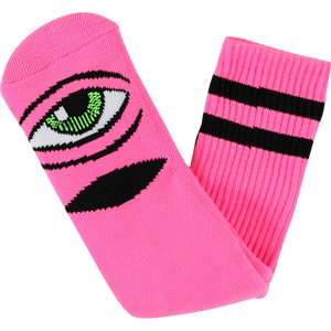 TOY MACHINE : SECT EYE CREW SOCKS NEON PINK 1 Pair