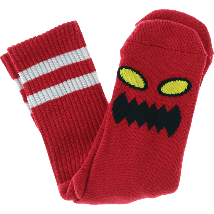 TOY MACHINE : MONSTER FACE CREW SOCKS RED 1 Pair