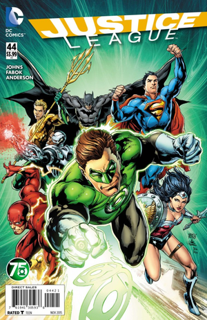 JUSTICE LEAGUE #44 (2011 New 52 Series) Green Lantern 75 Variant Cover