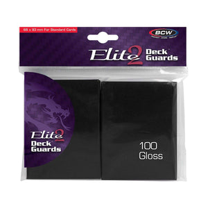 Deck Guards (Card Sleeves) Elite2 BCW Pack of 100 Gloss Black