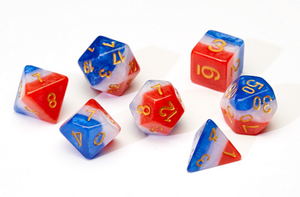 Sirius Dice : Red White & Blue Semi-Transparent Set