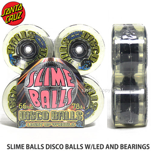 Santa Cruz Slime Balls Disco Balls Skateboard Wheels - 66mm 78a - Set of 4