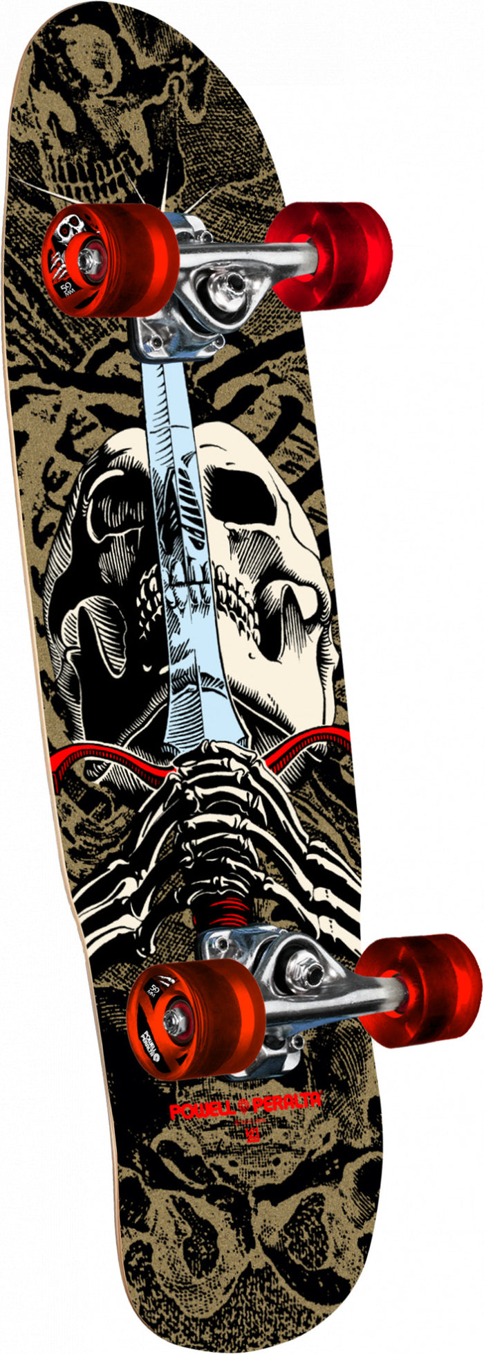 Powell Peralta Mini Skull & Sword Gold Birch Complete Skateboard - 186 K20 - 8 x 30