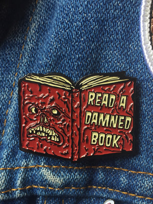 Enamel Pin: Read a Damned Book - Necronomicon