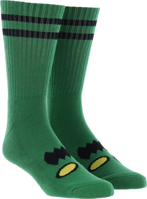 TOY MACHINE :  MONSTER FACE GREEN SOCKS  1 Pair