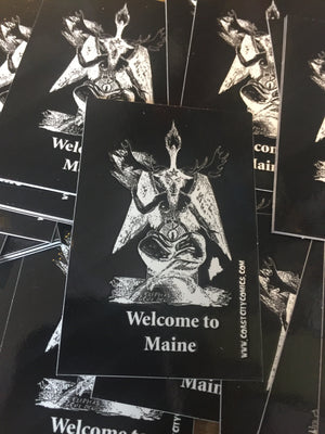 Sticker: Welcome To Maine: Baphomoose (2"x 3")