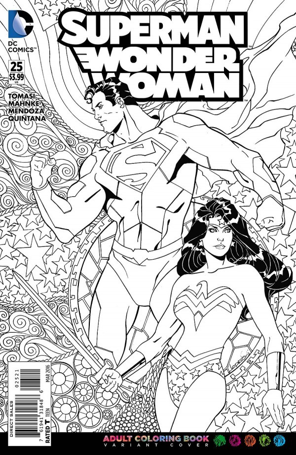 Superman / Wonder Woman #25 Adult Coloring Book Variant (2013 Ongoing Series)