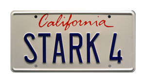 Iron Man Tony Stark's 2007 Audi R8 "STARK 4" Metal Stamped Replica Prop License Plate