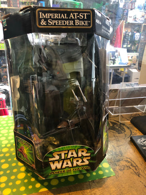 Star Wars Power of the Jedi Imperial AT-ST & Speeder Bike MIB (MISB)