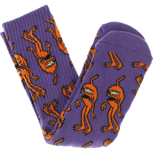 TOY MACHINE : MULTI SECT CREW SOCKS PURPLE 1pr