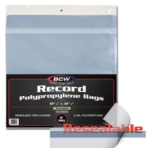 Record Bags : BCW 12 5/8" X 12 5/8" Resealable (Pack of 100) Snug Fit