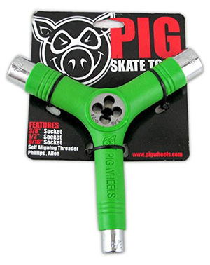 Pig Tri-Socket Threader Skate Tool - Green