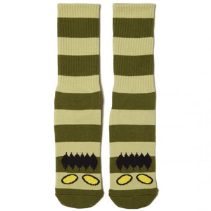 TOY MACHINE : MONSTER BIG STRIPE GREEN 1pr SOCKS