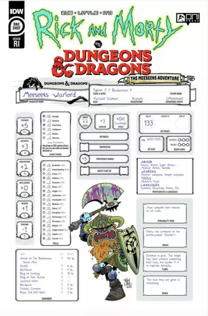 RICK & MORTY VS DUNGEONS & DRAGONS MEESEEKS Character Sheet CVR C 10 COPY IN