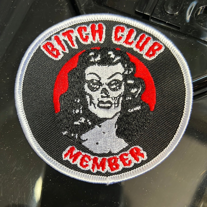 Patch (Embroidered): BITCH CLUB MEMBER 3.5"