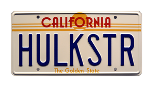 Replica Prop License Plate: Hulk Hogan WWF Hulkamania "HULKSTR" Metal Stamped
