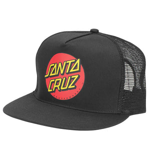 Hat: Santa Cruz Men's Classic Dot Trucker Hat - Black