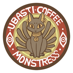 MONSTRESS UBASTI COFFEE Enamel 2 Post Lapel Pin!