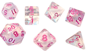 Sirius Dice : White Cloud, Pink Ink Resin Set