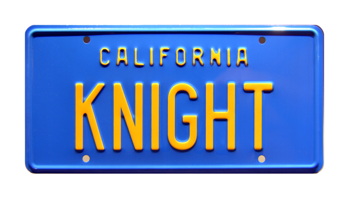 Replica Prop License Plate: Knight Rider Michael Knight's '82 Trans Am 'KITT' KNIGHT Metal Stamped