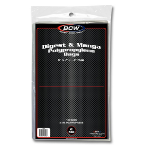 Manga Or Digest Bags : BCW Pack of 100