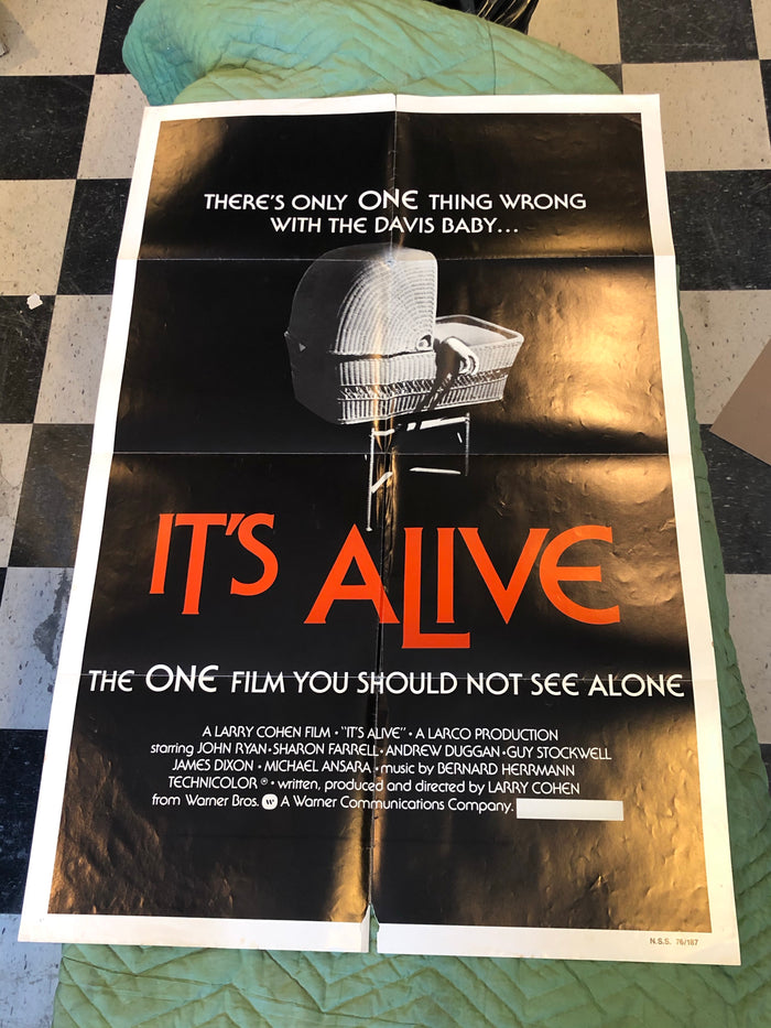 IT'S ALIVE! Larry Cohen Vintage Horror Movie Poster One-Sheet (Folded)