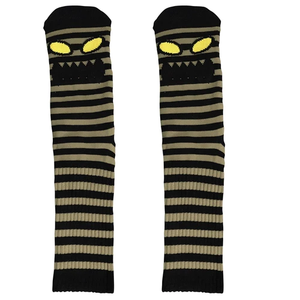 TOY MACHINE MONSTER FACE MINI STRIPES KHAKI CREW SOCKS