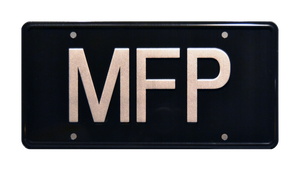 Mad Max  Main Force Patrol "MFP" Metal Stamped Replica License Plate