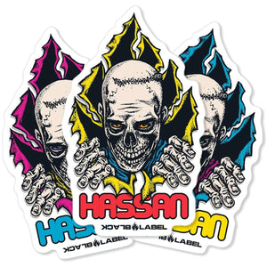 Hassan : Black Label Ripper Sticker (Random Color) 2.75" x 4.5"