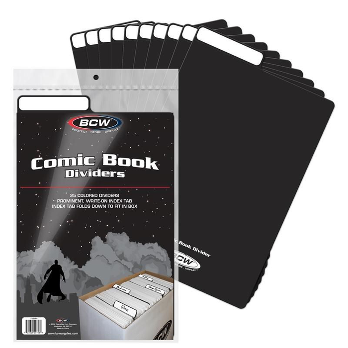 Comic Book Dividers - BLACK (Pack of 25)