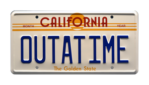 Back to the Future : DeLorean Time Machine  "OUTATIME" Metal Stamped Replica Prop License Plate
