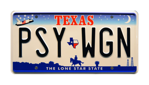 Kill Bill: Volume 1 The Bride’s Pussy Wagon "PSY WGN" Metal Stamped Replica Prop License Plate