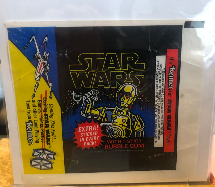 Star Wars Trading Cards Series 1 : C-3P0 Wax Pack Wrapper Nice Condition