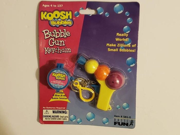 Koosh Bubble Gun Keychain : 1999 MOC Basic Fun