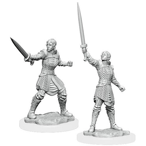 Critical Role Unpainted Miniatures: W1 Human Dwendalian Empire Fighter  Mini-Figure