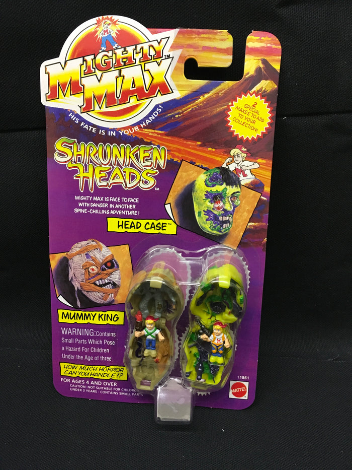 Mighty Max : Shrunken Heads Headcase / Mummy King MOC CASE FRESH NEVER DISPLAYED