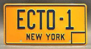 Ghostbusters Cadillac Hearse "ECTO-1" Metal Stamped Replica Prop License Plate