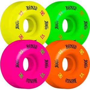 BONES WHEELS 100 SKATEBOARD WHEELS V1 STANDARD 53MM 100A 4PK MULTI
