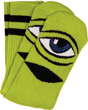 TOY MACHINE : TM SECT EYE CREW SOCKS-GREEN 1 pair