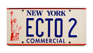 Replica Prop License Plate: Ghostbusters 2 Ectomobile "ECTO 2" Metal Stamped