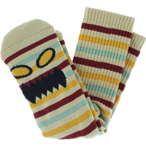 TOY MACHINE : MONSTER FACE MINI STRIPE CREW SOCKS W/R/B/Y 1pr
